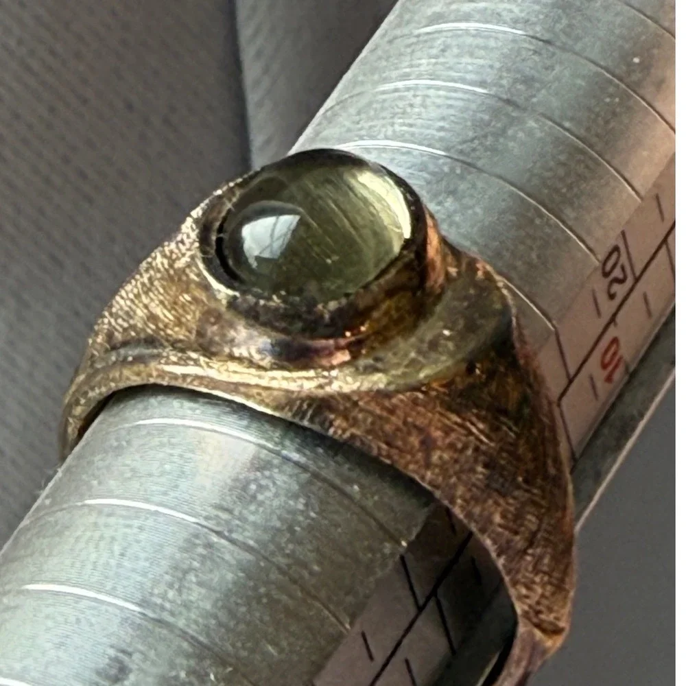 Van Dell Karatclad 18K HGE — higher‎ quality VTG gold electroplate 8 cat's eye